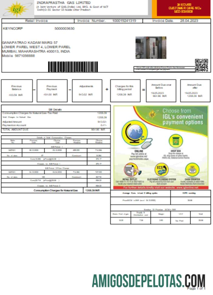 Projeto de lei de serviços públicos da Indraprastha Gas Limited (IGL), SCR baixar para verificação